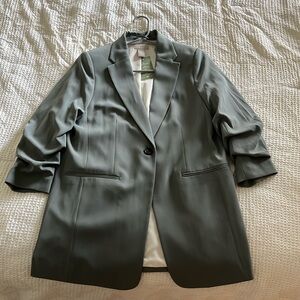 H&M Grey/Green Single Breasted Blazer NWT